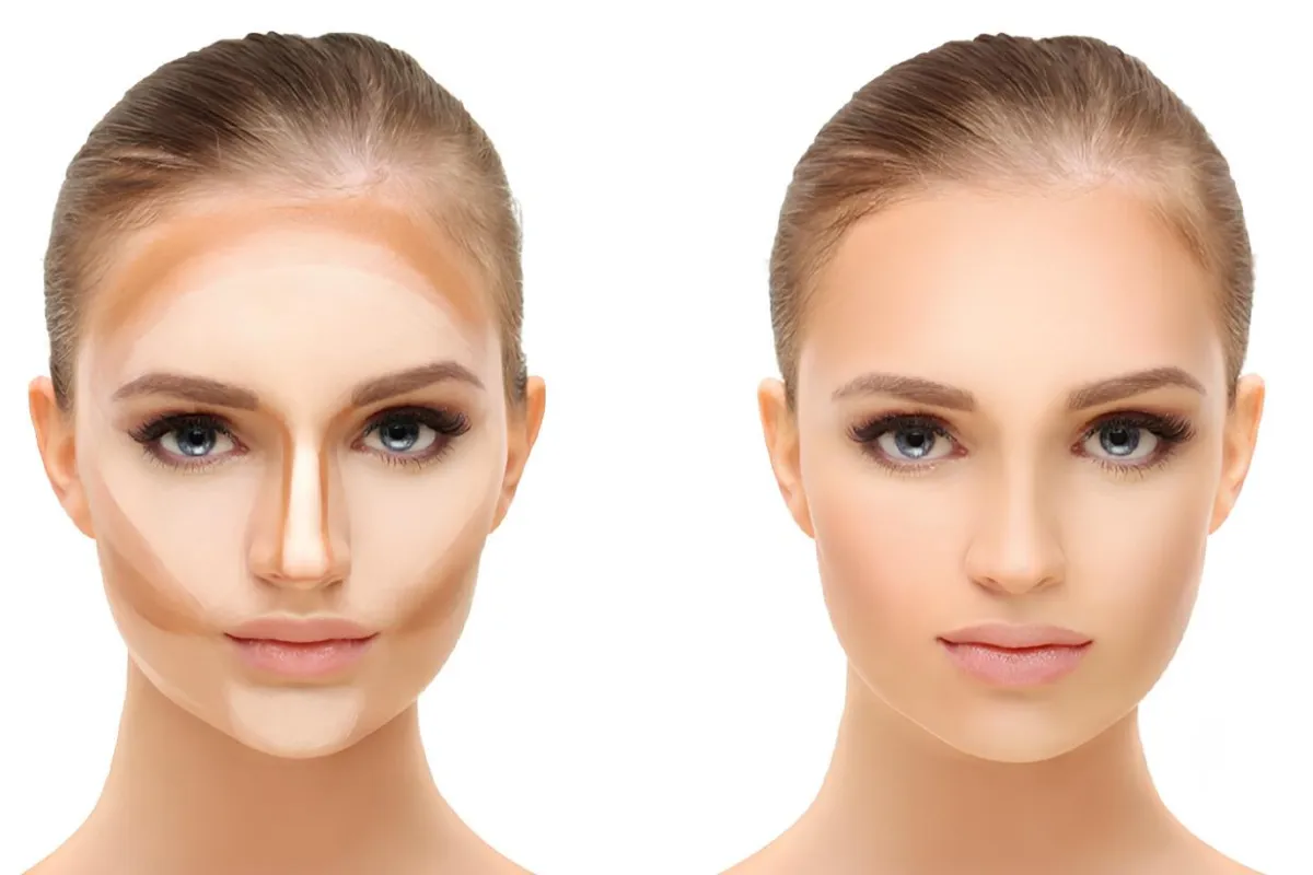 ترفندهایی برای آرایش جذاب صورت گرد 4 کانتور