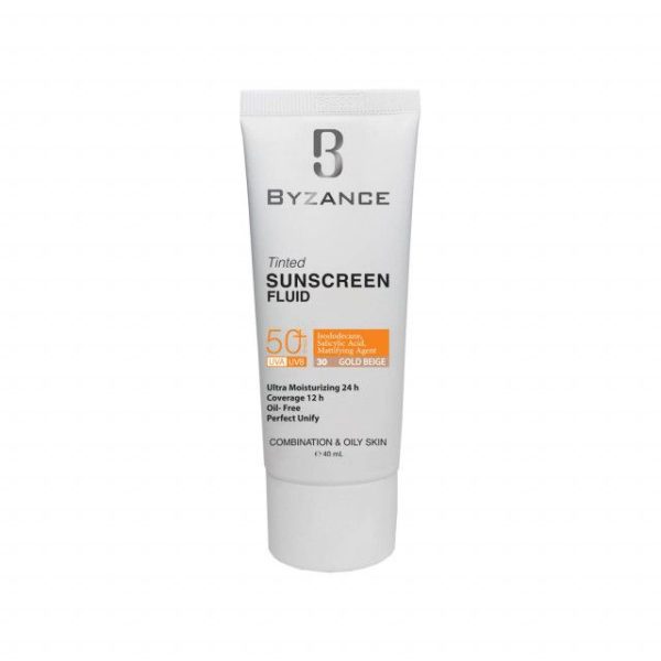 فلوئید ضد آفتاب فاقد چربی SPF 50 بیزانس مناسب پوست های چرب و مختلط حجم 40 میلی لیتر - بژ طلایی شماره 30