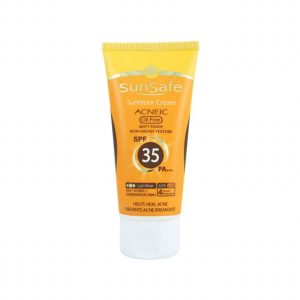 کرم ضد آفتاب فاقد چربی SPF 35 سان سیف مناسب پوست چرب بژ روشن