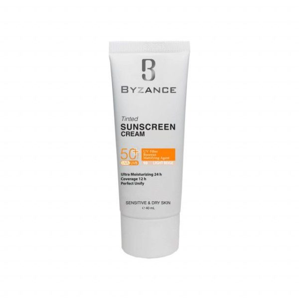 کرم ضد آفتاب SPF 50 بیزانس مناسب پوست های خشک و حساس حجم 40 میلی لیتر - بژ روشن شماره 10
