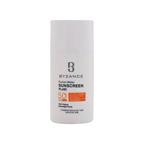 فلوئید ضد آفتاب فیوژن واتر SPF 50 بیزانس مناسب پوست های چرب، مختلط و حساس حجم 50 میلی لیتر - بی رنگ