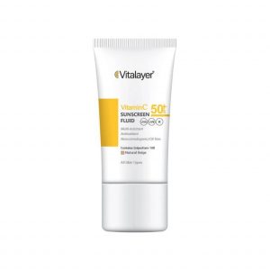 فلوئید ضد آفتاب SPF 50 ویتالیر مدل Vitamin C حجم 50 میلی لیتر - بژ طبیعی