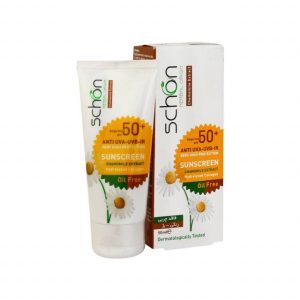 کرم ضد آفتاب فاقد چربی SPF 50 شون مناسب پوست چرب حجم 50 میلی لیتر - رنگ بژ