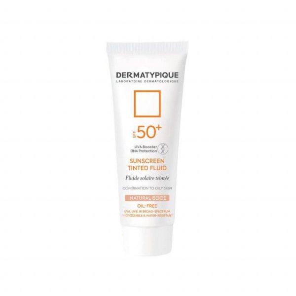 فلوئید ضد آفتاب رنگی درماتیپیک SPF50 مناسب پوست های چرب و مختلط حجم 50 میلی لیتر - بژ طبیعی