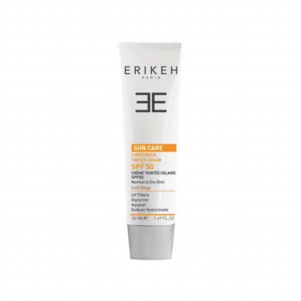 کرم ضد آفتاب اریکه SPF 50 مناسب پوست خشک و نرمال حجم 50 میلی لیتر - بژ طلایی