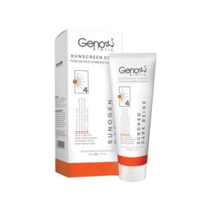 کرم ضد آفتاب ژنوبایوتیک مدل SPF 50 مناسب پوست چرب و مختلط حجم 50 میلی لیتر - بژ تیره