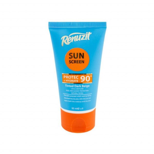 کرم ضد آفتاب رنگی رینوزیت مدل SPF 90 حجم 50 میلی لیتر - بژ تیره