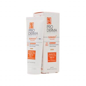 کرم ضد آفتاب و مرطوب کننده پرودرما SPF 60 مناسب پوست های معمولی تا خشک حجم 40 میلی لیتر - بژ طبیعی