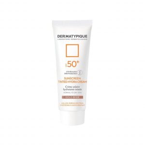 کرم ضد آفتاب رنگی هیدرا درماتیپیک SPF50 مناسب پوست های نرمال تا خشک حجم 50 میلی لیتر - بژ طلایی