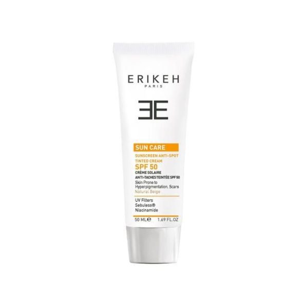 کرم ضد آفتاب و ضد لک اریکه SPF 50 مناسب انواع پوست حجم 50 میلی لیتر - بژ طبیعی