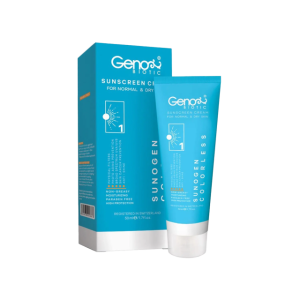 کرم ضد آفتاب SPF 50 ژنوبایوتیک سانوژن مناسب پوست های معمولی تا خشک حجم 50 میلی لیتر - بی رنگ