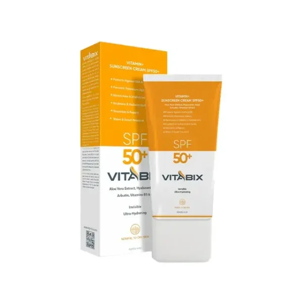 کرم ضد آفتاب SPF50 ویتابیکس مناسب پوست خشک و معمولی - بی رنگ