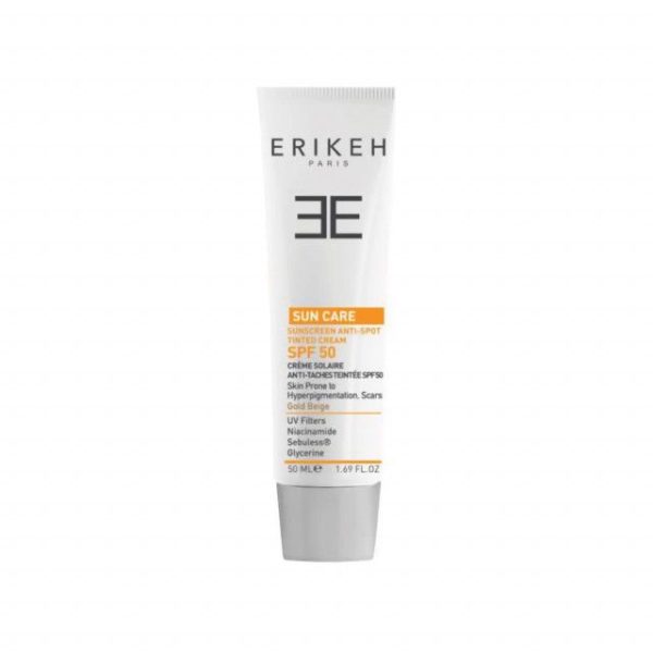 کرم ضد آفتاب و ضد لک اریکه SPF 50 مناسب انواع پوست حجم 50 میلی لیتر - بژ طلایی