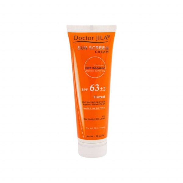کرم ضد آفتاب دکتر ژیلا SPF 63 مناسب انواع پوست وزن 50 گرم - رنگی