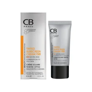 کرم ضد آفتاب رنگی SPF50 سی بی مناسب پوست مختلط و چرب - بژ طبیعی