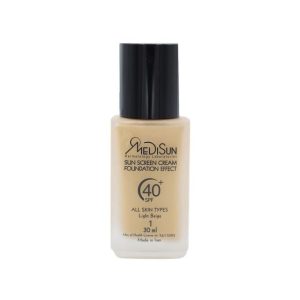 کرم ضد آفتاب شیشه ای SPF 40 مدیسان مناسب انواع پوست حجم 30 میلی لیتر - بژ روشن