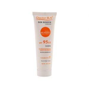 کرم ضد آفتاب دکتر ژیلا SPF 95 با چربی کنترل شده مناسب انواع پوست وزن 50 گرم - بی رنگ