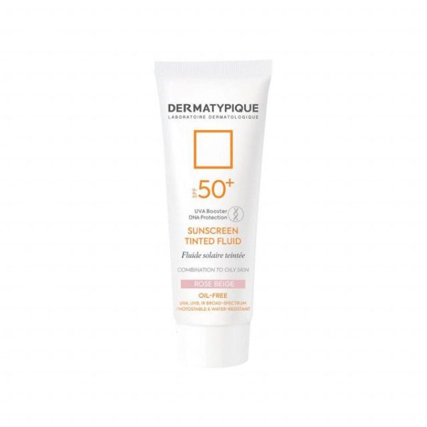 فلوئید ضد آفتاب رنگی درماتیپیک SPF50 مناسب پوست های چرب و مختلط حجم 50 میلی لیتر - رز بژ