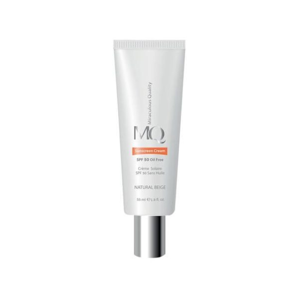 کرم ضد آفتاب فاقد چربی SPF 50 ام کیو حجم 55 میلی لیتر - بژ طبیعی
