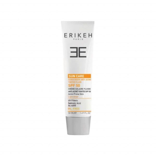 فلوئید ضد آفتاب و ضد جوش اریکه مدل Oil Free SPF 50 حجم 50 میلی لیتر - بژ روشن
