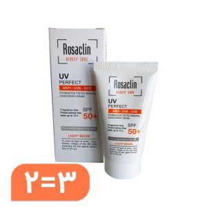 کرم ضد آفتاب رزاکلین مدل Oily Skin SPF50 حجم 40 میلی لیتر - بژ روشن مجموعه 3 عددی شامل یک ضد آفتاب رایگان