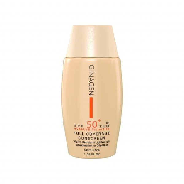 کرم ضد آفتاب SPF 50 ژیناژن شماره 01 مناسب پوست چرب و مختلط حجم 50 میلی لیتر