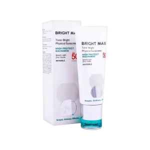 کرم ضد آفتاب فیزیکال SPF50 برایت مکس مدل Tone Bright - بی رنگ
