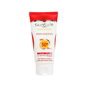 کرم ضد آفتاب و ضد چروک SPF 50 سان سیف حجم 50 میلی لیتر - بی رنگ